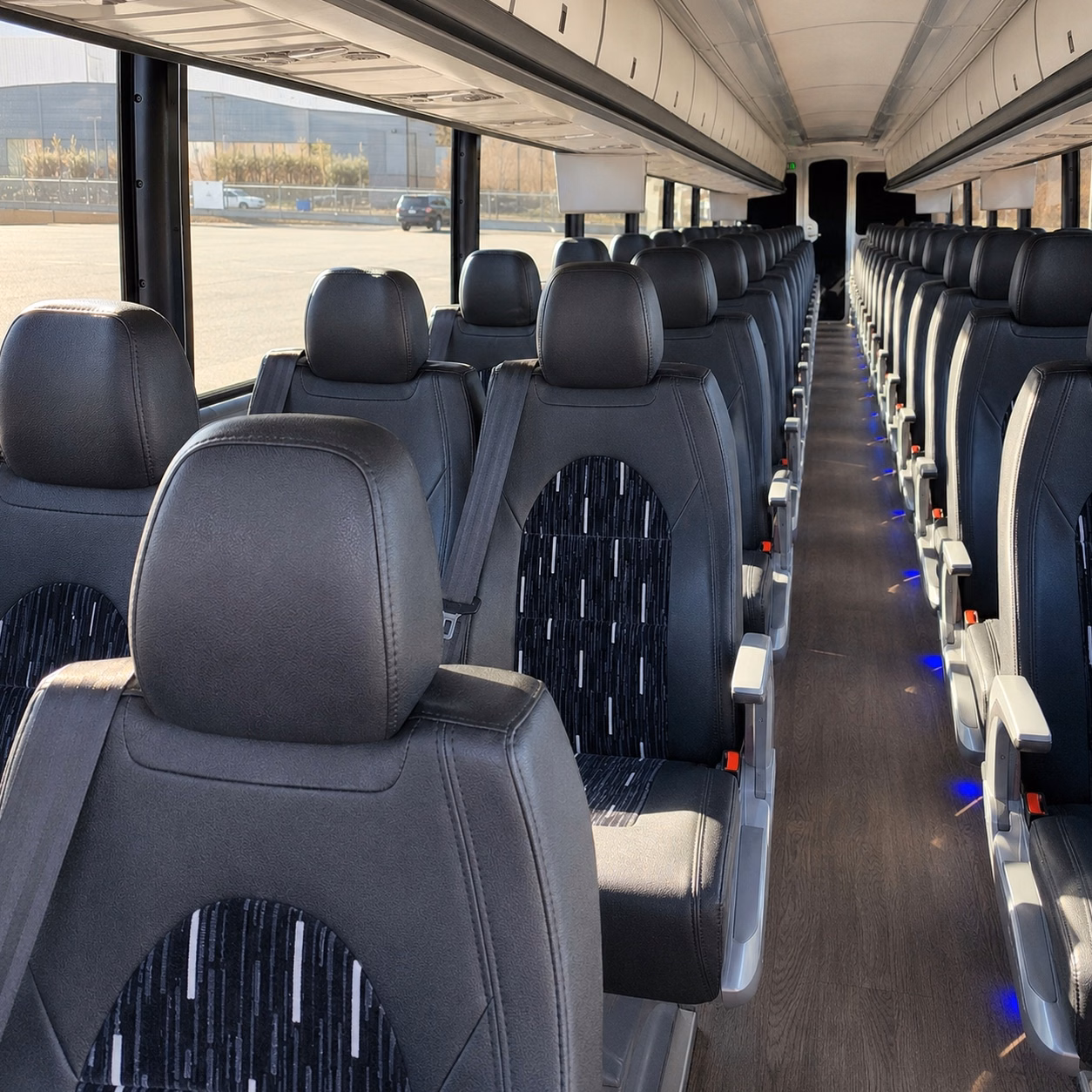 dallas charter bus interior
