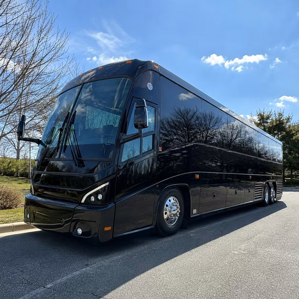 dallas charter bus rental exterior