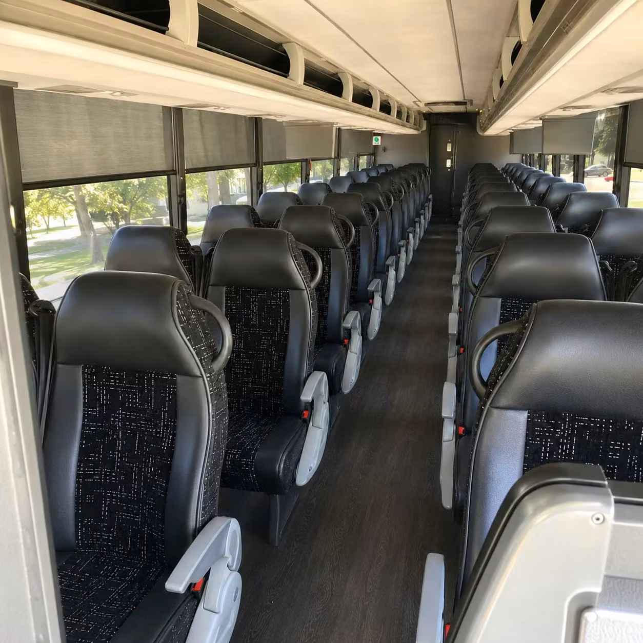 dallas charter bus rental interior